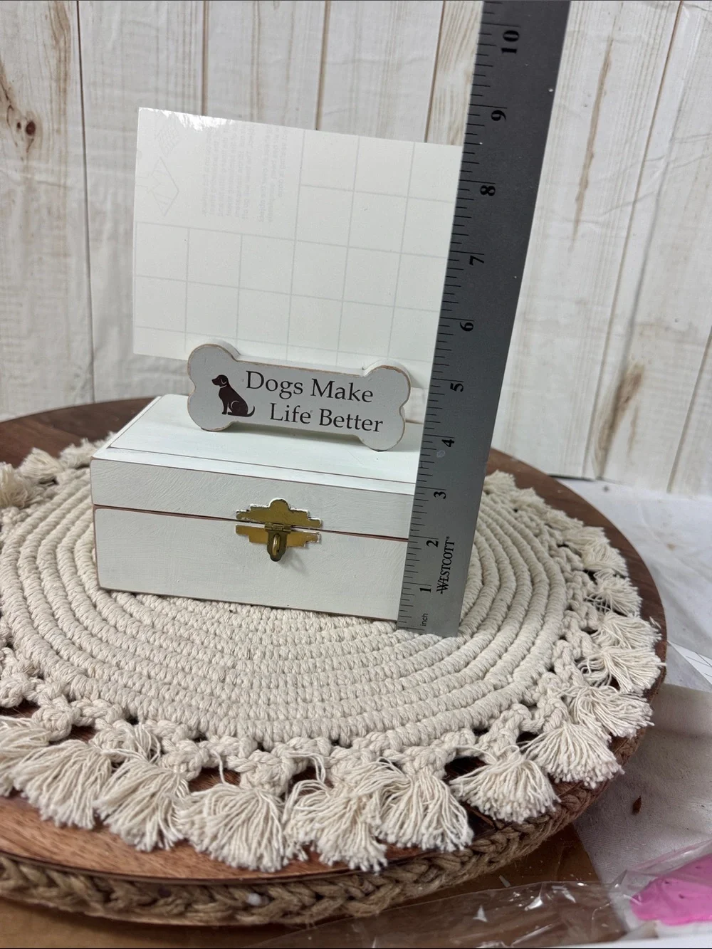 Wooden pet box forDogs  ashes,Make Life Better' Bone Sign .